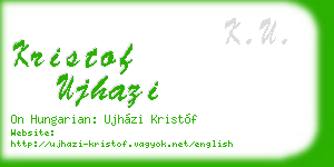 kristof ujhazi business card