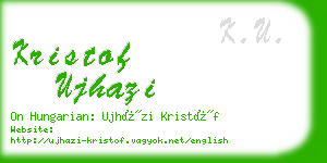 kristof ujhazi business card